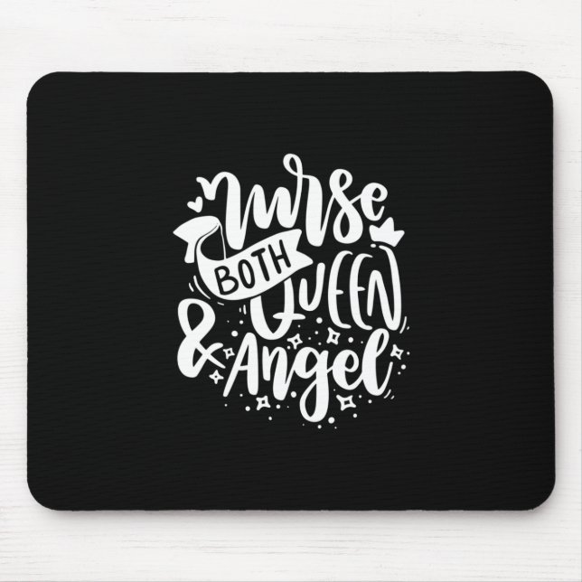 Nurse Gift | Nurse Both Queen And Angels Mouse Pad (Front)
