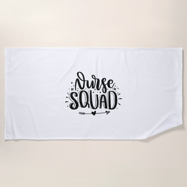 Nurse Gift Nurse Squad Beach Towel (Front)