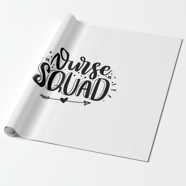 Nurse Gift Nurse Squad Wrapping Paper (Unrolled)