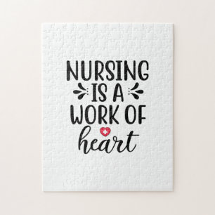 Nurse Gift Nursing Is A Work Of Heart Jigsaw Puzzle