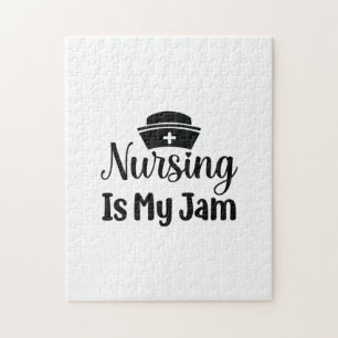 Nurse Gift Nursing Is My Jam Jigsaw Puzzle