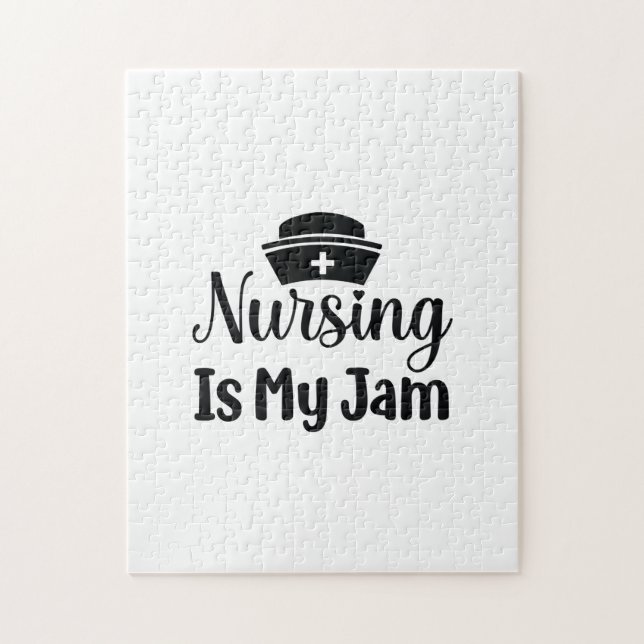 Nurse Gift Nursing Is My Jam Jigsaw Puzzle (Vertical)