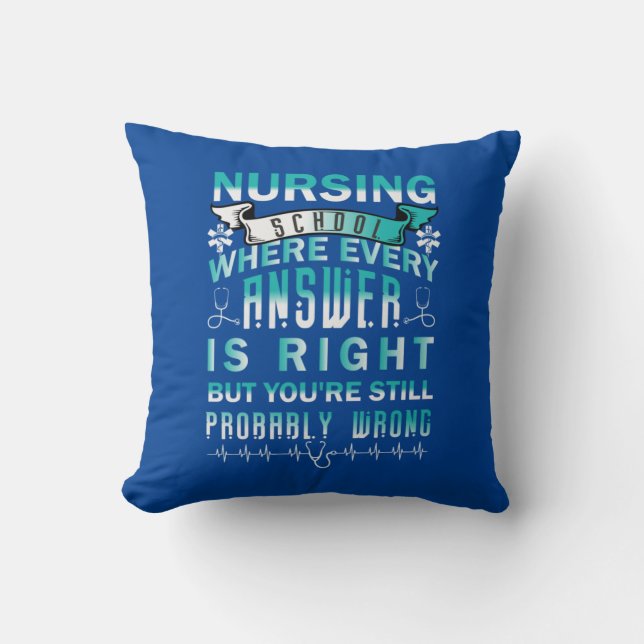 Nurse Gift | Nursing School Where Every Cushion (Front)