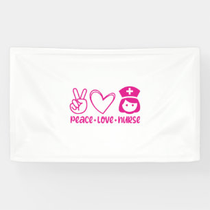 Nurse Gift Peace Love Nurse Banner