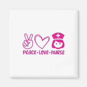 Nurse Gift Peace Love Nurse Magnet