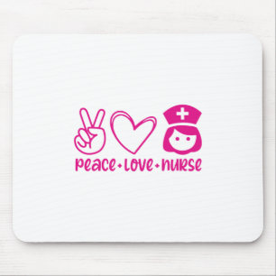 Nurse Gift Peace Love Nurse Mouse Pad