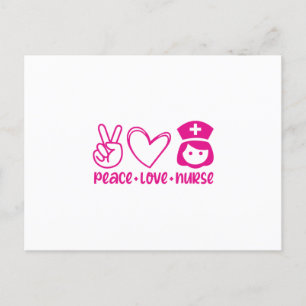 Nurse Gift Peace Love Nurse Postcard