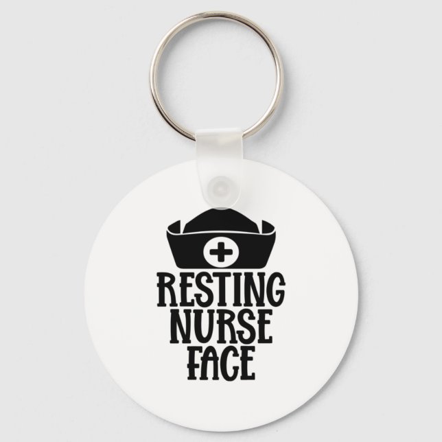Nurse Gift Resting Nurse Face Key Ring (Front)