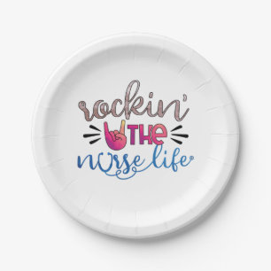 Nurse Gift Rockin' The Norse Life Paper Plate