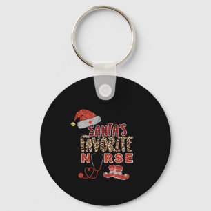 Nurse Gift Santa's Favourite Nurse Key Ring