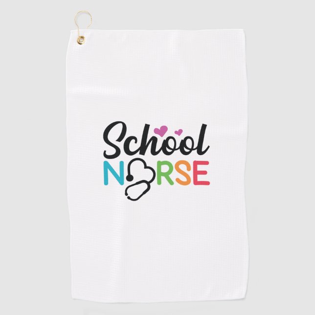 Nurse Gift School Nurse Golf Towel (Front)