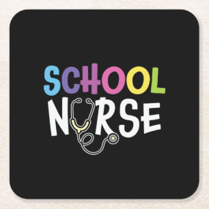 Nurse Gift School Nurse Square Paper Coaster
