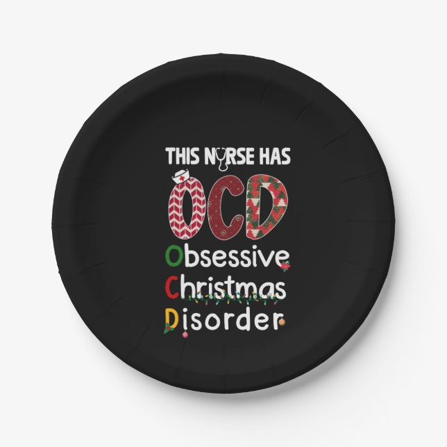 Nurse Gift This Nurse Has OCD Paper Plate (Front)