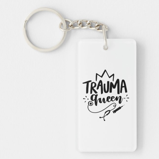 Nurse Gift Trauma Queen Key Ring (Front)
