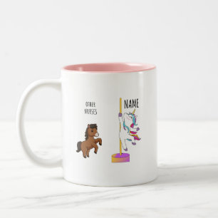 Nurse Gift Unicorn Custom ,Nurse Graduation Two-Tone Coffee Mug