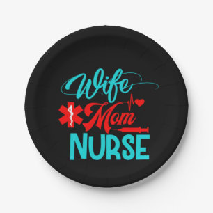 Nurse Gift Wife Mum Nurse Paper Plate