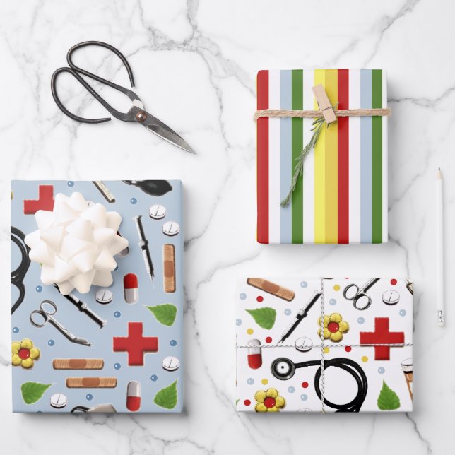 Nurse Gift Wrapping Paper Sheet (Front)