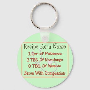 Nurse Gifts "Recipe For a Nurse" Key Ring