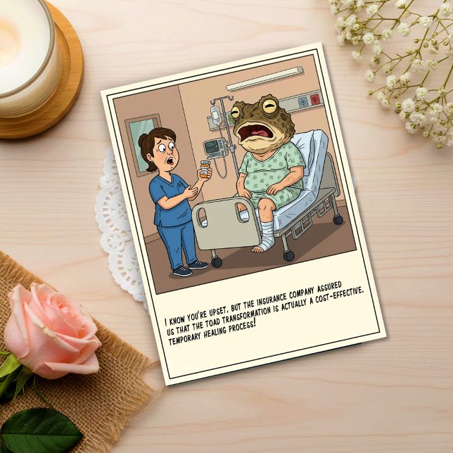 Nurse Gives Pills To Toad Head Patient Get Well Postcard (Creator Uploaded)