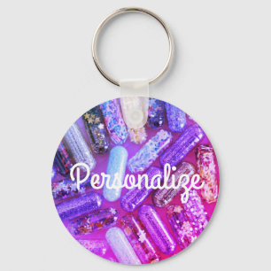 Nurse glitter medication keychain