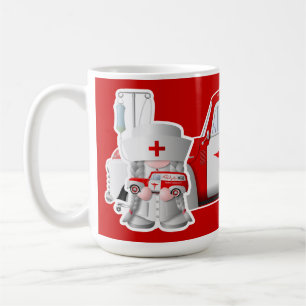 Nurse Gnome with Little Red Nurse Truck Coffee Mug