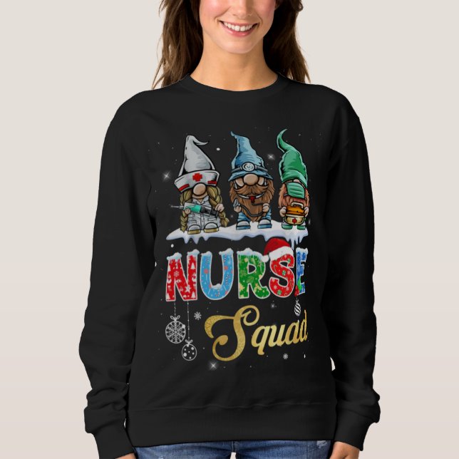 Nurse Gnomes Christmas Nurse Squad Sweatshirt (Front)
