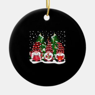 Nurse Gnomes Santa Christmas Light Nursing Gnomies Ceramic Ornament
