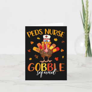 Nurse Gobble Squad Turkey Pilgrim Thanksgiving Fal Card