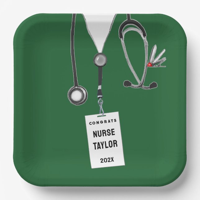 Nurse Grad 2025 Funny Party Paper Plates (Front)