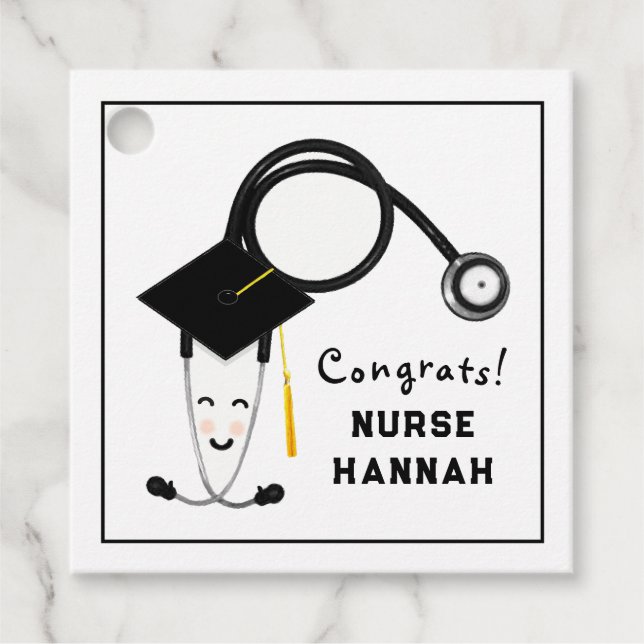 Nurse Grad Nursing School Favour Tags (Front)
