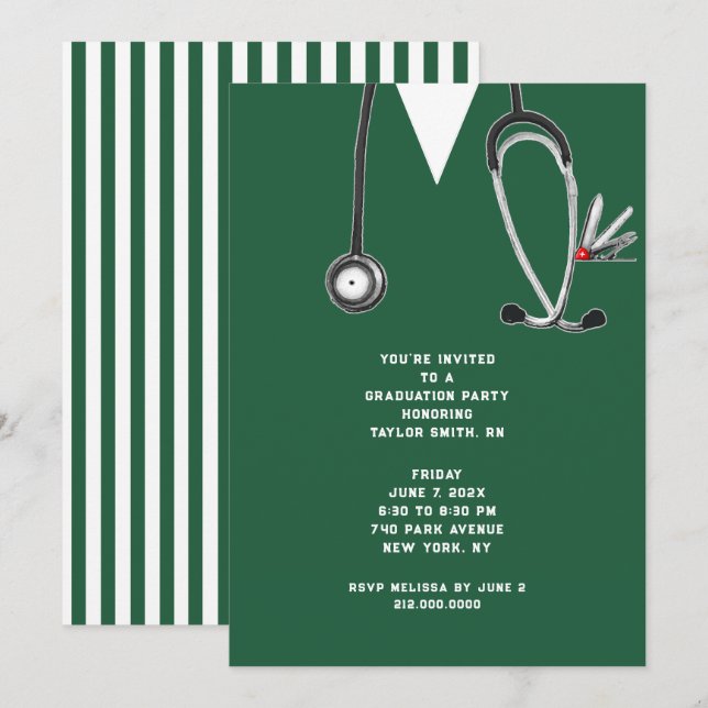 Nurse Grad Party Invitation (Front/Back)