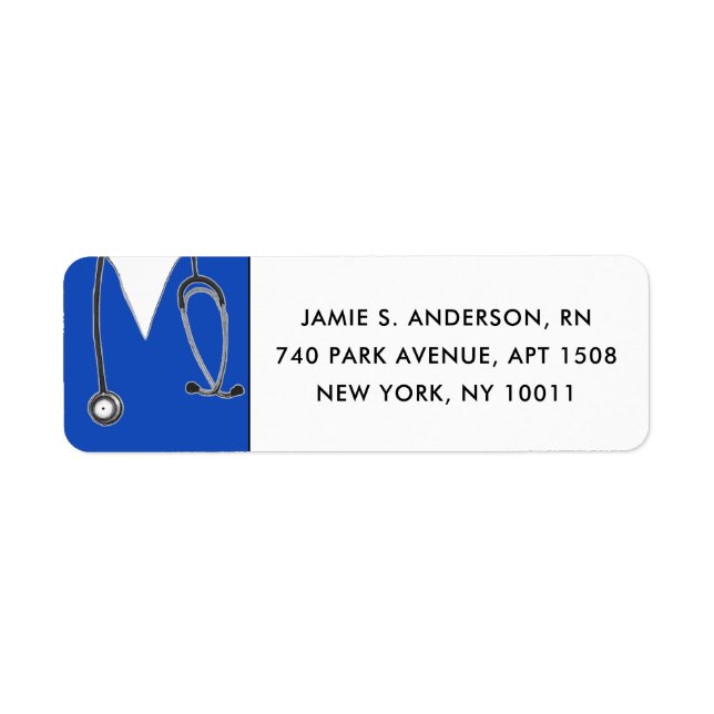 Nurse Graduation Blue Return Address Labels (Front)