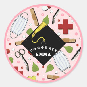 Nurse Graduation Class of 2024 Classic Round Stick Classic Round Sticker