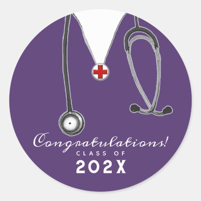 Nurse Graduation Classic Round Sticker (Front)