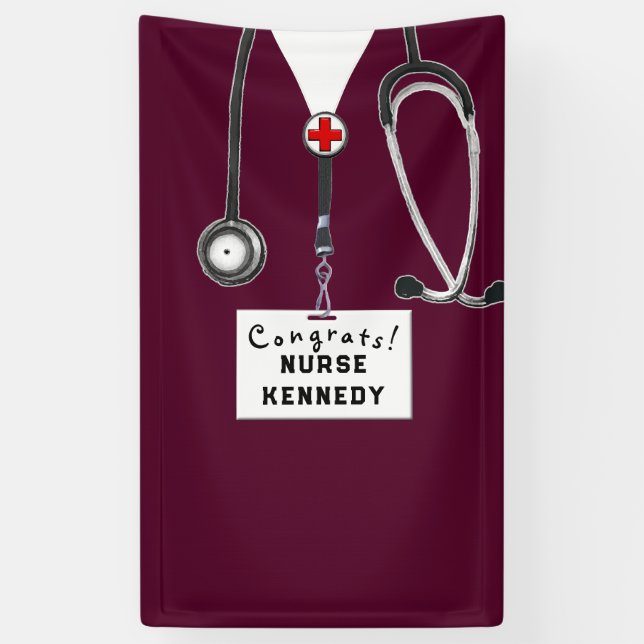 Nurse Graduation Congrats Banner (Vertical)