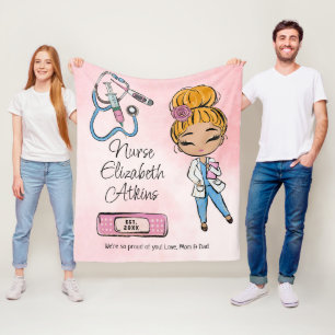 Nurse Graduation Gift Fleece Blanket
