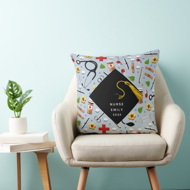 Nurse Graduation Gift Throw Pillow (Chair)