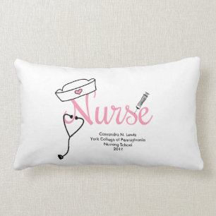 Nurse Graduation gift with name / school / quote Lumbar Cushion