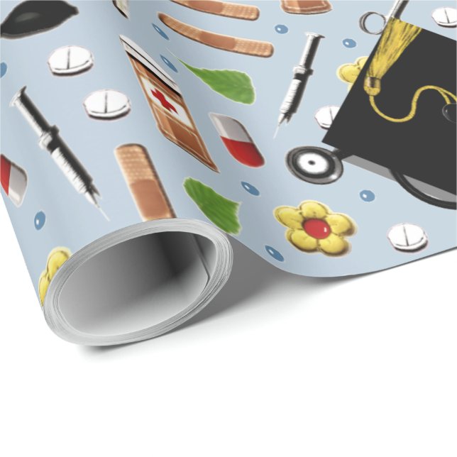 Nurse Graduation Gift Wrapping Paper (Roll Corner)