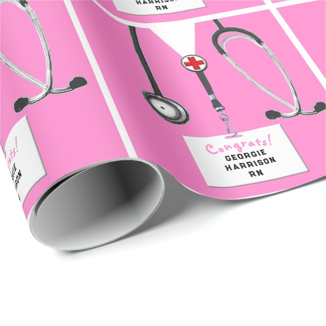 Nurse Graduation Gift Wrapping Paper (Roll Corner)