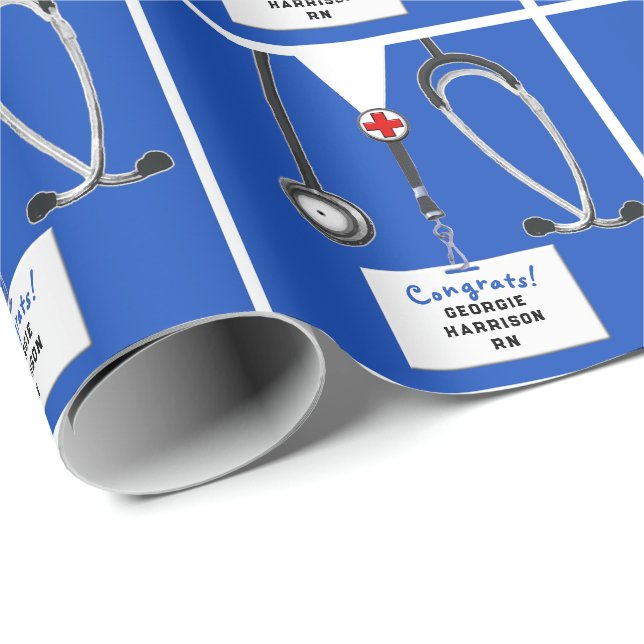 Nurse Graduation Gift Wrapping Paper (Roll Corner)