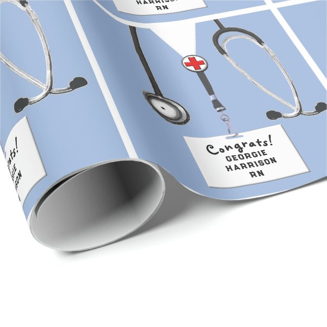 Nurse Graduation Gift Wrapping Paper (Roll Corner)