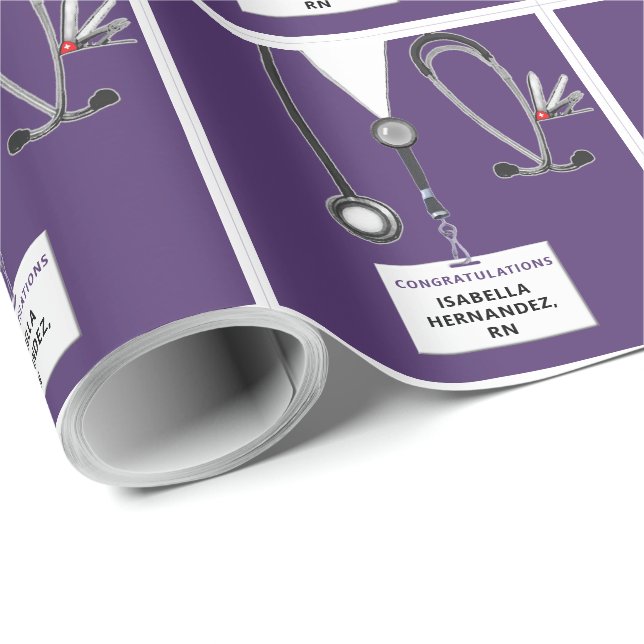 Nurse Graduation Gift Wrapping Paper (Roll Corner)