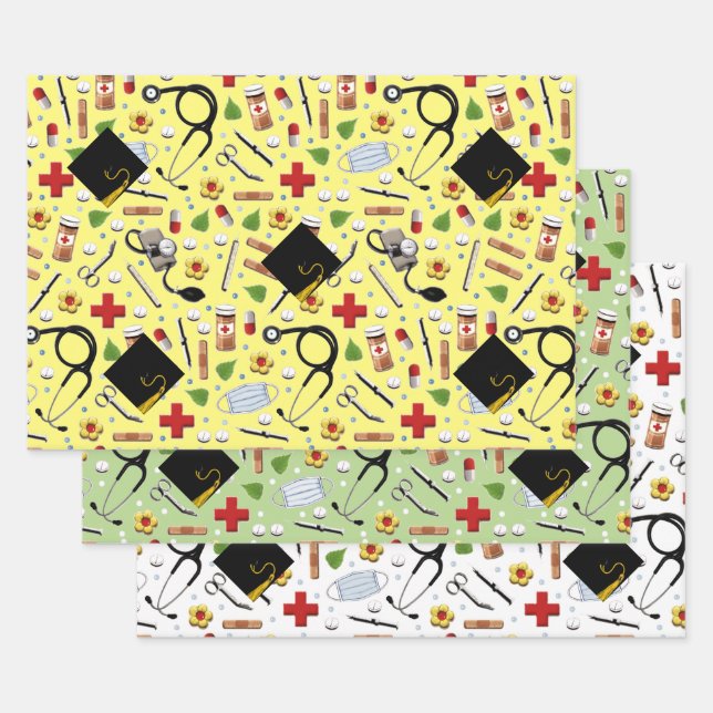 Nurse Graduation Gift Wrapping Paper Sheets (Set)