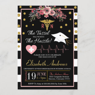 Nurse Graduation Invitation - Floral