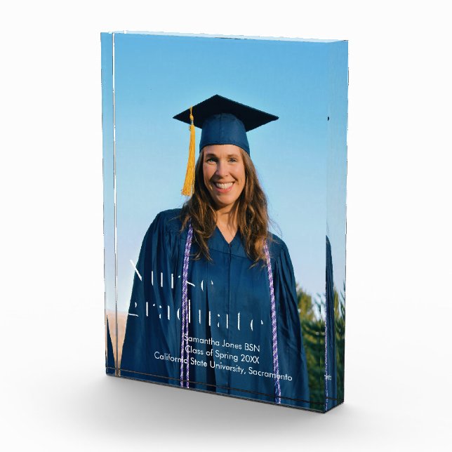 nurse graduation keepsake photo block (Right)