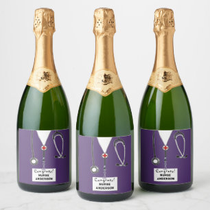 Nurse Graduation Nursing School Sparkling Wine Lab Sparkling Wine Label