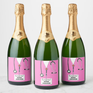 Nurse Graduation Nursing School Sparkling Wine Lab Sparkling Wine Label
