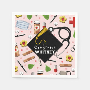 Nurse Graduation Party Classic Round Sticker Napkin