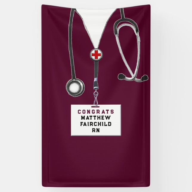 Nurse Graduation Party Congrats Banner (Vertical)